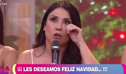 Tula Rodríguez y el resto de sus compañeros saludó a sus fanáticos por las fiestas navideñas. Foto: captura de América TV Tula Rodríguez y el resto de sus compañeros saludó a sus fanáticos por las fiestas navideñas. Foto: captura de América TV