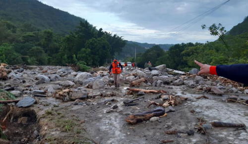Activación de quebrada de Olón puso en riesgo a residentes del sector La Caldera. Foto: Municipio de Utcubamba