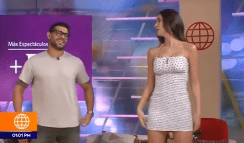 La modelo se animó a presentar el ‘look’ del ex integrante de Esto es guerra. Foto: América TV La modelo se animó a presentar el ‘look’ del ex integrante de Esto es guerra. Foto: América TV