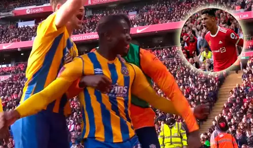 Futbolista de la tercera división inglesa festejó a lo Cristiano en el mismisimo Anfield Road ante el Liverpool. Foto: captura FA Cup/composición