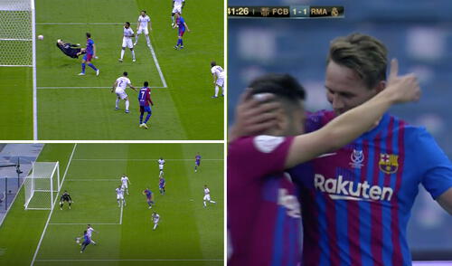 De Jong marcó el empate en complicidad con la defensa merengue. Foto: captura ESPN De Jong marcó el empate en complicidad con la defensa merengue. Foto: captura ESPN