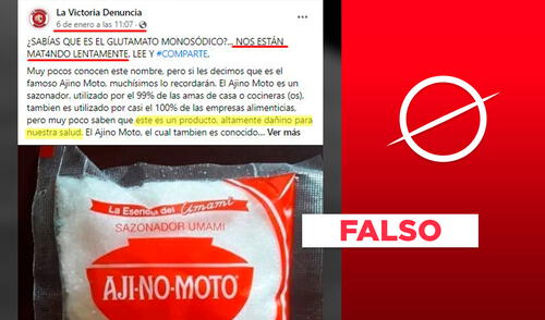 No, el glutamato monosódico no es “altamente dañino” para la salud. FOTO: Composición Verficador de La República.