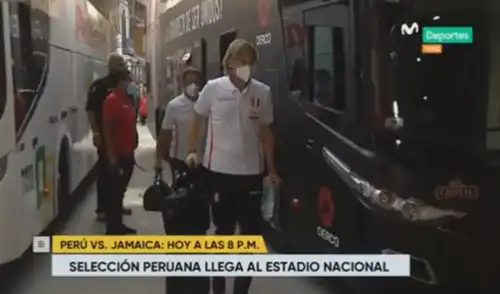 Perú vs. Jamaica: selección peruana llegó al Estadio Nacional. Foto: Captura Movistar Deportes