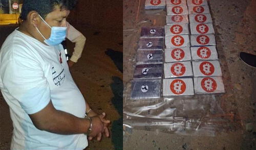 Al menos 34 paquetes estaban precintados con el símbolo de la B (Bitcoin). Foto: Noticias Piura Al menos 34 paquetes estaban precintados con el símbolo de la B (Bitcoin). Foto: Noticias Piura