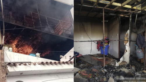 La vivienda construida de calaminas y estructura metálica quedó inhabitable. Foto: composición LR/Municipalidad de ASA