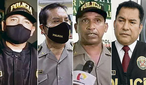 De izquierda a derecha. General Nicasio Zapata Súclupe, general Jorge Castillo Vargas, general Enrique Goicochea Sánchez y general Roger Pérez Figueroa. Foto: difusión
