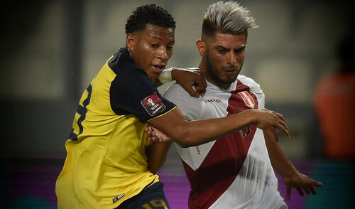 Carlos Zambrano disputa el balón ante Gonzalo Plata. Foto: composición/ AFP