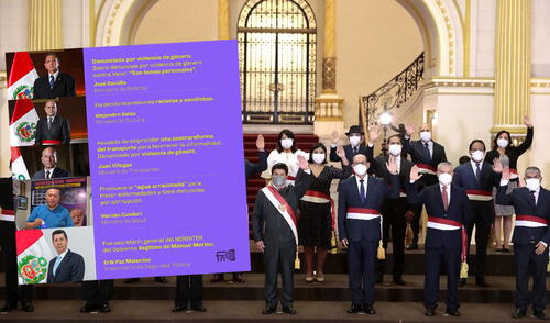 Pedro Castillo tomó juramento al nuevo gabinete la noche del último martes. Foto: Movimiento Manuela / Presidencia del Perú Pedro Castillo tomó juramento al nuevo gabinete la noche del último martes. Foto: Movimiento Manuela / Presidencia del Perú