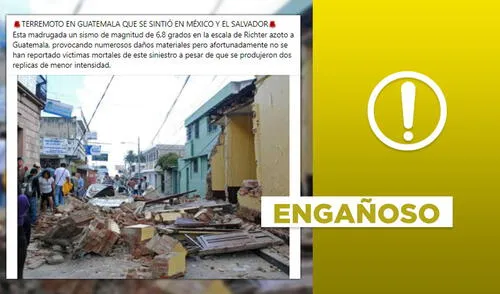 No, esta foto no corresponde al sismo de Guatemala en 2022. Foto: composición.
