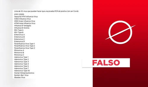 No, la prueba PCR para SARS-CoV-2 no detecta la presencia de virus diferentes. Fuente: Captura LR, Facebook.
