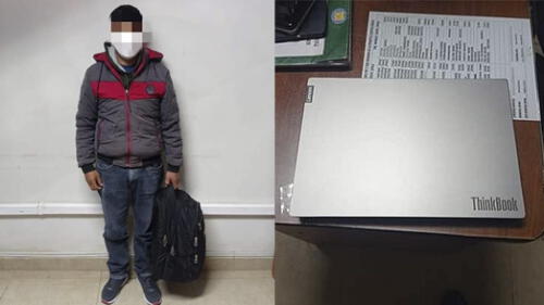 Luis Alberto Quinto Huamán (43) fue intervenido en la sala de llegada del aeropuerto cusqueño Velasco Astete. Foto: composición LR/PNP