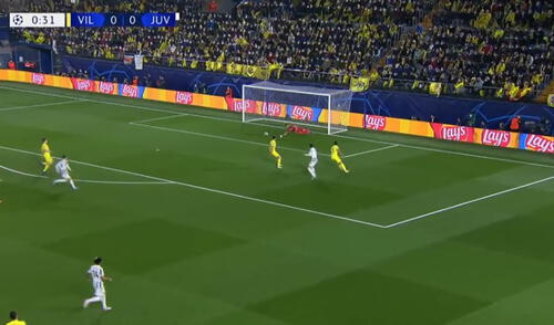 Juventus vs. Villarreal: los de Turín abrieron el marcador apenas inició el juego de Champions League. Foto: Captura ESPN Juventus vs. Villarreal: los de Turín abrieron el marcador apenas inició el juego de Champions League. Foto: Captura ESPN