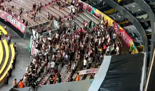 Los merengues llegaron hasta Guayaquil para apoyar a su equipo. Foto: captura/Twitter