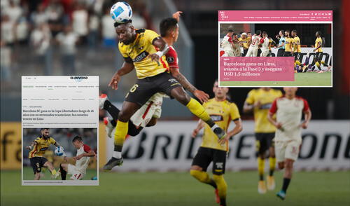 Barcelona SC clasificó a la fase 3 de la Copa Conmebol Libertadores al vencer a Universitario por 3-0 en el global. Foto: composición GLR/EFE/capturas