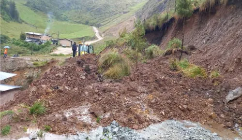 Carretera que da acceso a la localidad de Cerro Jesús quedó bloqueada por deslizamiento. Foto: Municipalidad de Hualgayoc Carretera que da acceso a la localidad de Cerro Jesús quedó bloqueada por deslizamiento. Foto: Municipalidad de Hualgayoc