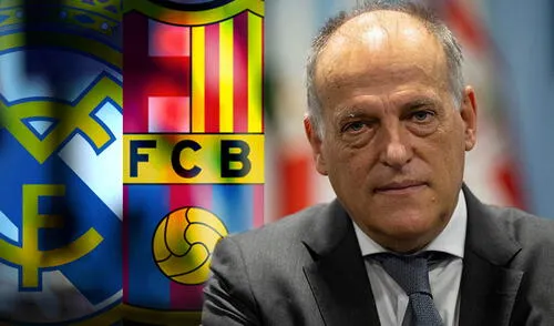 Javier Tebas ejerce su función por tercera vez en el cargo de presente de LaLiga Santander. Foto: AFP/composición GLR