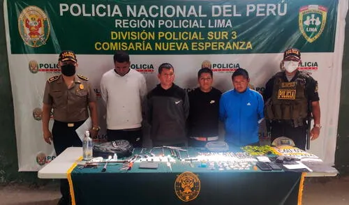 Los delincuentes iban a bordo de un falso colectivo al momento de ser intervenidos por la Policía Nacional. Foto: PNP Los delincuentes iban a bordo de un falso colectivo al momento de ser intervenidos por la Policía Nacional. Foto: PNP