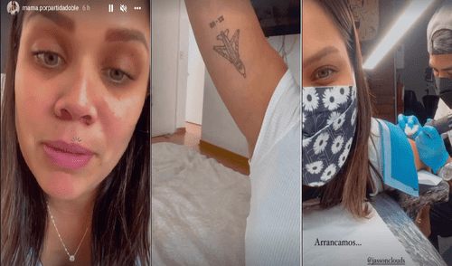 La modelo se hizo un nuevo tatuaje en su brazo derecho. Foto: Andrea San Martín/Instagram