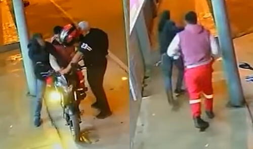 El robo ocurrió en plena avenida del distrito de Hualmay, Huaura. Foto: captura de Panamericana TV