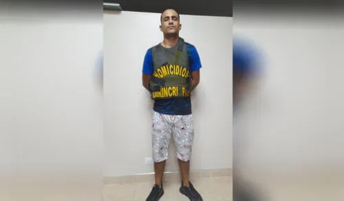 Este presunto sicario fue detenido la noche del 23 de marzo en la intersección de la Av. Próceres con la avenida General Vidal. Foto: PNP Este presunto sicario fue detenido la noche del 23 de marzo en la intersección de la Av. Próceres con la avenida General Vidal. Foto: PNP