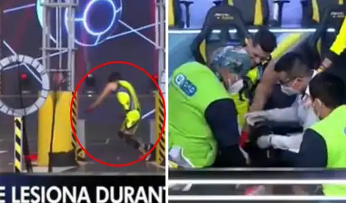 Patricio Parodi se lesionó en la competencia. Foto: captura de América TV Patricio Parodi se lesionó en la competencia. Foto: captura de América TV