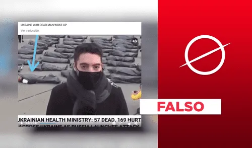 Es falso que se haya grabado a falsos muertos en la Guerra en Ucrania. Fuente: Captura LR, Facebook. Es falso que se haya grabado a falsos muertos en la Guerra en Ucrania. Fuente: Captura LR, Facebook.