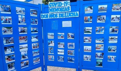 La galería permanecerá en el frontis del Hospital III de EsSalud hasta este viernes 1 de abril. Foto: Áncash Noticias