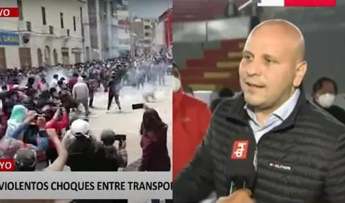 El ministro de Cultura, Alejandro Salas, fue parte de la comitiva del Ejecutivo que llegó a Huancayo para acordar con la población. Foto: captura de TV Perú/Panamericana