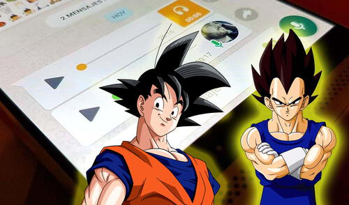 Fake es una página web que te permitía enviar audios de WhatsApp con la voz de Gokú y Vegeta Foto: composición LR
