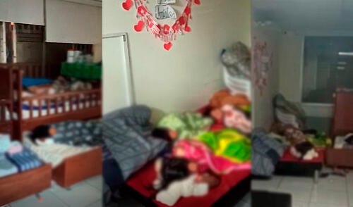 Niños y niñas de diferentes edades duermen en un mismo ambiente en el MIMP. Foto: La República