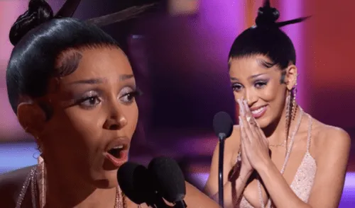 Doja Cat pasó una inolvidable noche en la premiación de los Grammy 2022 luego de haber generado polémica semanas atrás con sus fans paraguayos. Foto: composición/capturas de YouTube