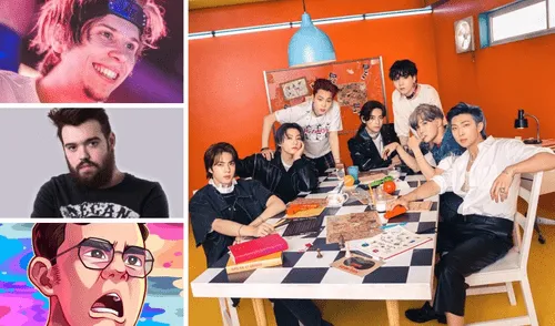 El Rubius, Ibai y AuronPlay se unen al stream de "Butter" de BTS. Foto composición: Twitter y BIGHIT Music.