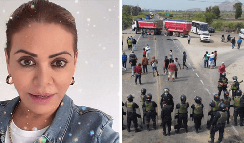 Gisela Valcárcel tomó unos minutos de su agenda laboral para manifestarse sobre el paro de transportistas en el país. Foto: composición/Instagram/Clinton Medina/La República