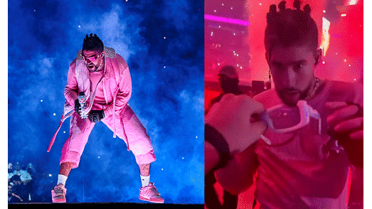 Bad Bunny intercambió lentes con un fan en Miami. Foto: composición/AFP/captura de Instagram Bad Bunny intercambió lentes con un fan en Miami. Foto: composición/AFP/captura de Instagram