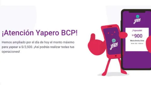 Usuarios tienen la posibilidad de transferir hasta S/ 2,500 mediante Yape. Foto: Yape Usuarios tienen la posibilidad de transferir hasta S/ 2,500 mediante Yape. Foto: Yape