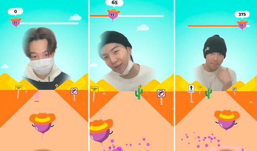Miembros de BTS juegan con nuevo filtro de Instagram. Foto: captura BigHit