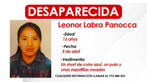 Menor desapareció el último martes 5 de abril. Foto: La República