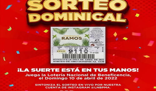 Lotería de hoy, domingo 10 de abril, Telemetro en VIVO el Sorteo Miercolito y Sorteo Dominical. Foto: Facebook/Lotería Nacional de Beneficencia Panamá