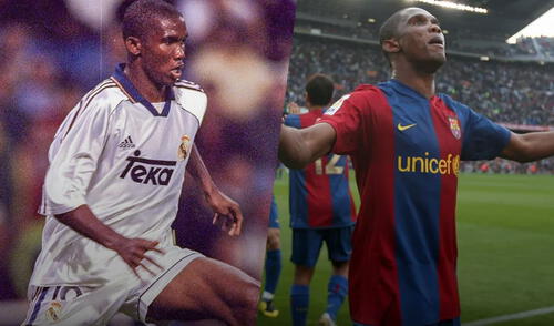 Samuel Eto'o es uno de los tantos futbolistas que jugó en Real Madrid y en Barcelona. Foto: composición GLR/FC Barcelona Samuel Eto'o es uno de los tantos futbolistas que jugó en Real Madrid y en Barcelona. Foto: composición GLR/FC Barcelona