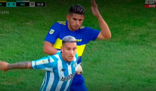 Carlos Zambrano vio la primera tarjeta amarilla del encuentro. Foto: captura/ESPN