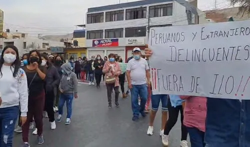 Manifestantes exigieron mayor presencia policial. Foto: Captura Ilo Noticias