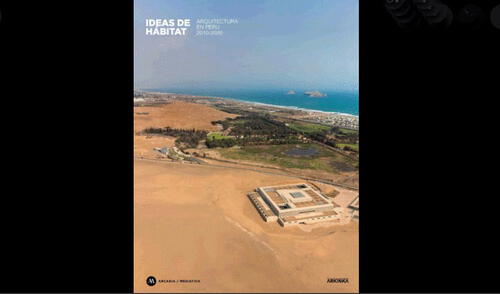 Portada del libro "Ideas de hábitat" que presenta cincuenta y dos de la arquitectura peruana.