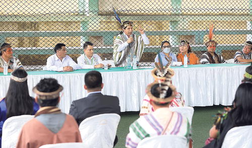 Versión. Pedro Castillo reiteró en Pasco que su gestión no está involucrada en corrupción. Foto. difusión