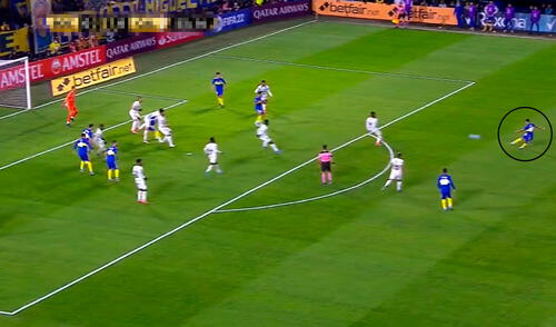 Alan Varela convirtió por primera vez con la camiseta de Boca Juniors. Foto: captura de ESPN