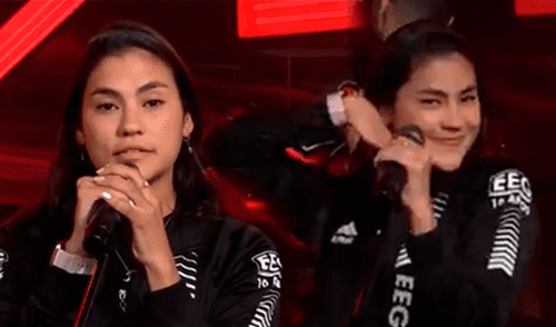 Camila Heredia renunció en vivo a su cargo de asistente de producción para ser parte del equipo de los 'combatientes' en EEF. Foto: composición LR/captura América TV