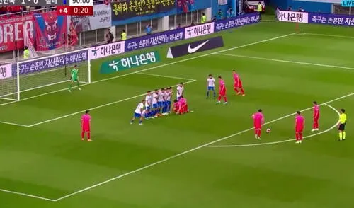 Son Heung-Min del Tottenham marcó el 2-0 de Corea del Sur contra Chile. Foto: captura