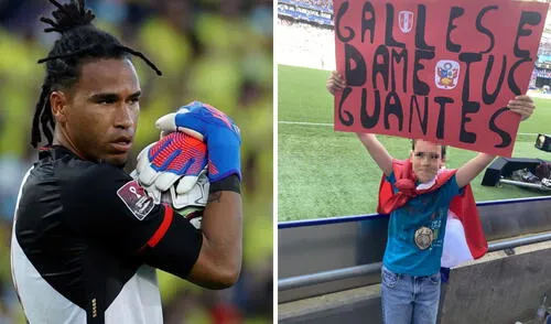 Gallese y su gesto con un niño por redes sociales. Foto: composición/ FPF/ Gustavo Galarreta.