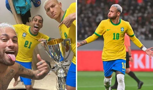 Así reaccionó el astro brasileño tras la victoria ante Japón. Foto: Neymar/Instagram.