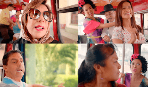 Mónica Sánchez, Yvonne Frayssinet, Magdyel Ugaz, Carlos Ramón Solano y otros actores aparecen en el video de la nueva temporada de "Al fondo hay sitio". Foto: composición/ captura de América TV