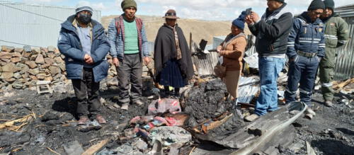 Siniestro dejó perdidas materiales en La Rinconada. Foto: COER Puno